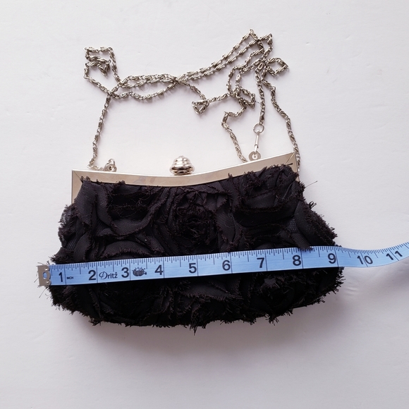 SALE JNB Black Metal Clutch Evening Purse - Picture 3 of 8